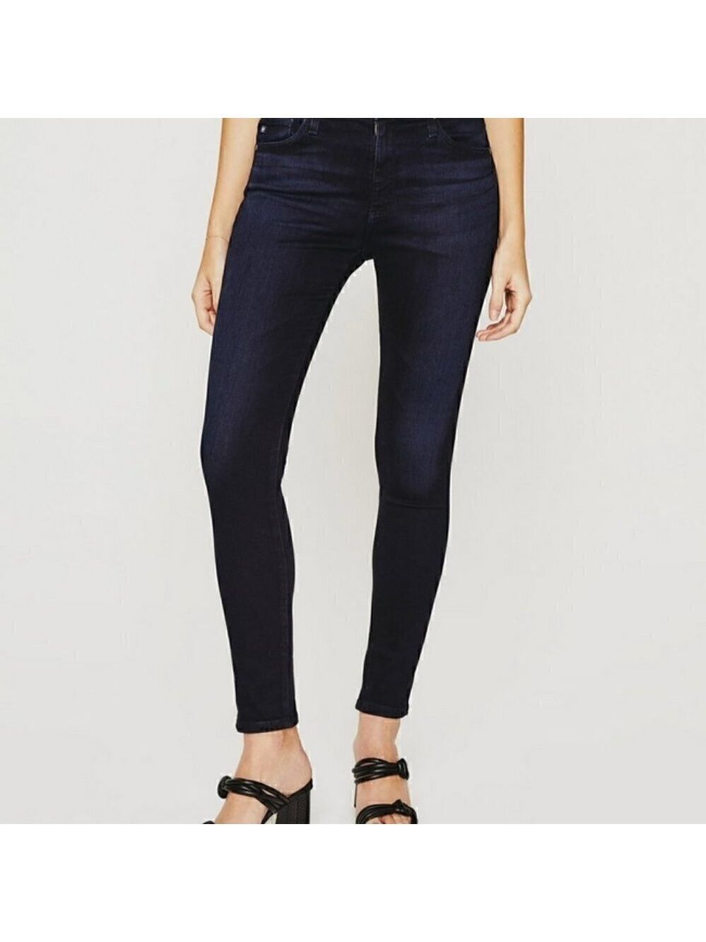 ADRIANO Goldschmied The Farrah High-rise Skinny Black Jeans With Shimmer Size 30